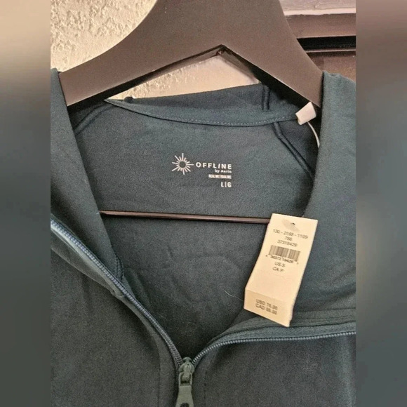 Offline by Aerie Active Wear Hunter Green Zip Up Hoodie Size Small NWT - Picture 6 of 7